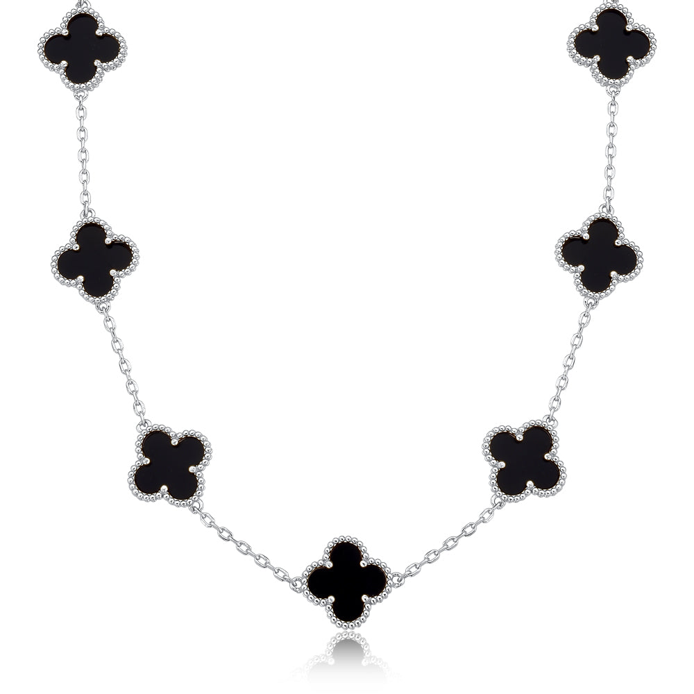 Le Collier Trèfle noir homme
