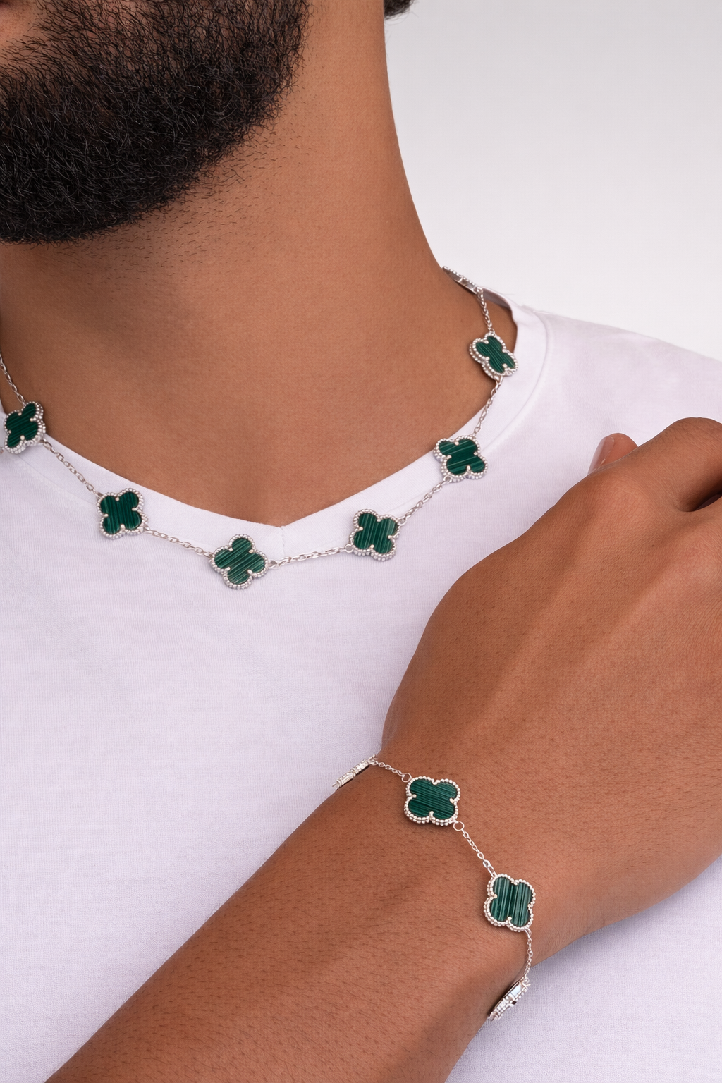 Le Bracelet Trèfle vert homme