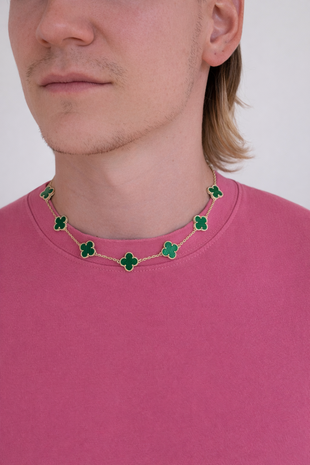 Le Collier Trèfle vert homme
