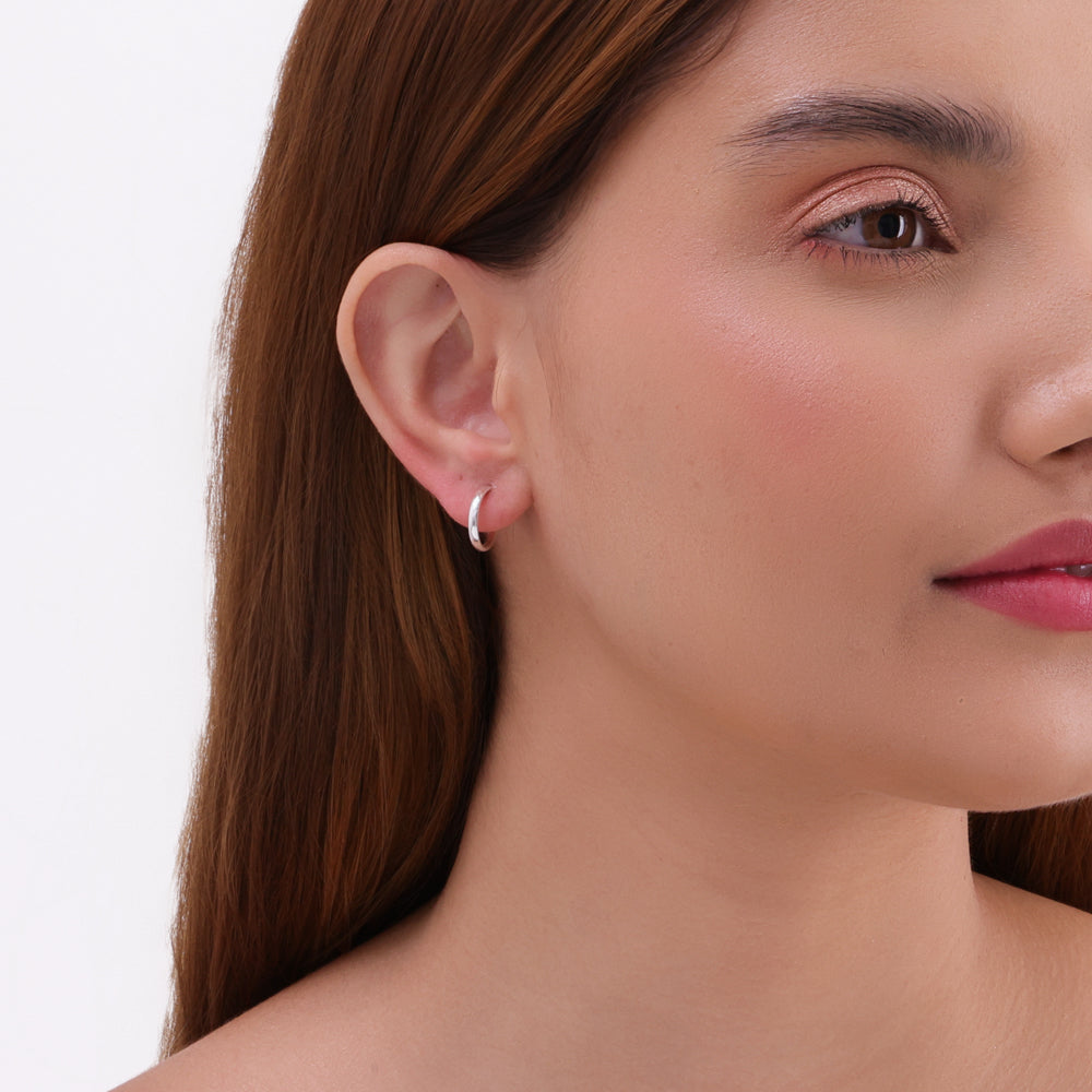 MM Silver Creole Earrings