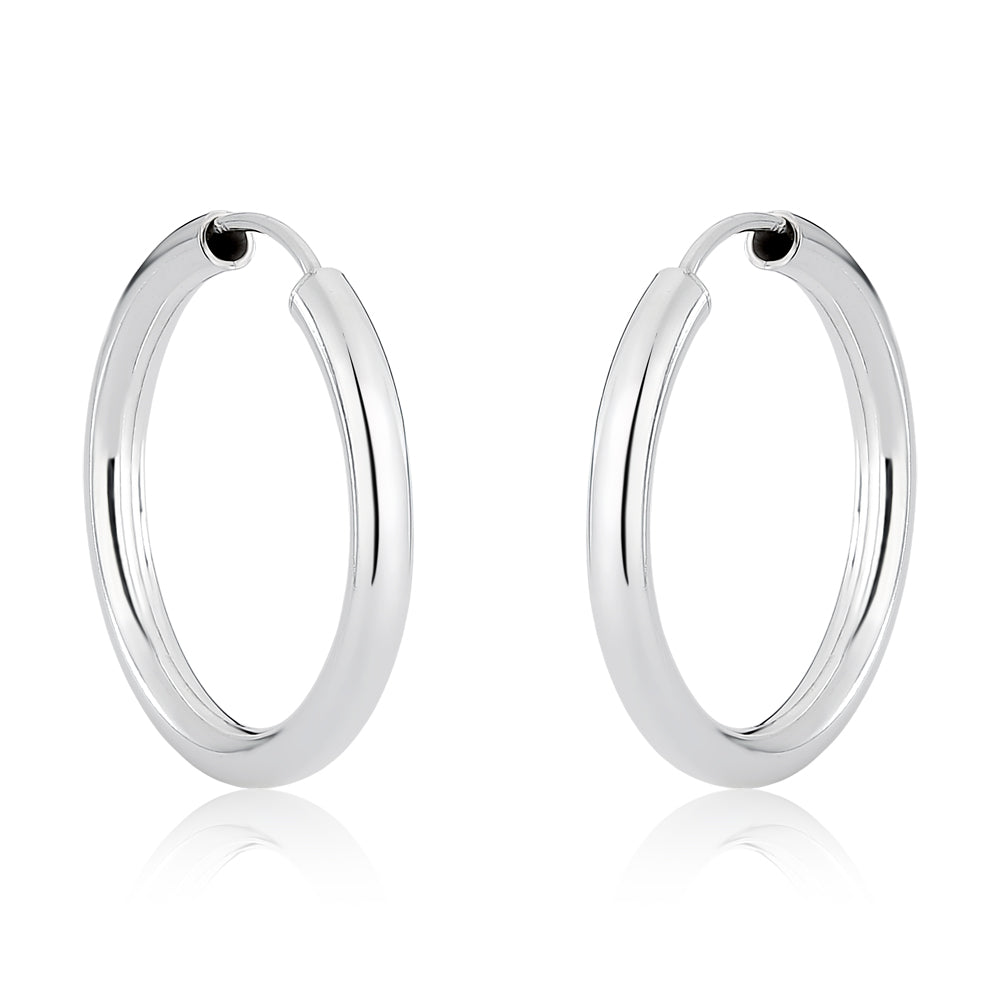 GM Silver Creole Earrings